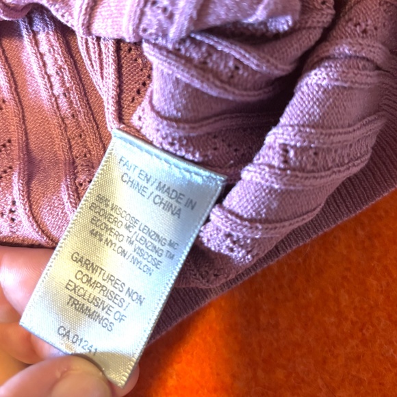 Dusty pink pointelle knit openwork cami tank top NWT - Picture 5 of 6